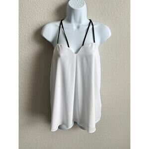 Express White Strappy Relaxed Cami Tank Blouse Women's S Flowy Halter Dressy